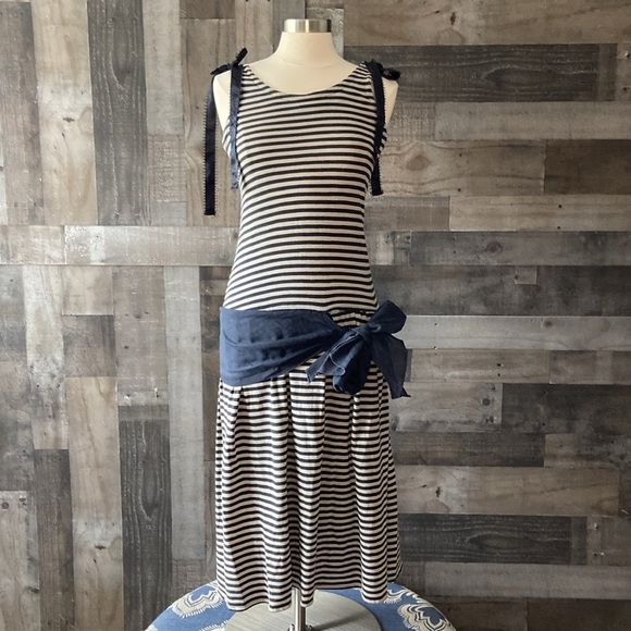 Handmade dropwaist 1920s flapper dress large stripes Halloween costume party - Picture 12 of 12